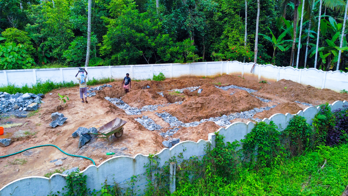 kerala house foundation works