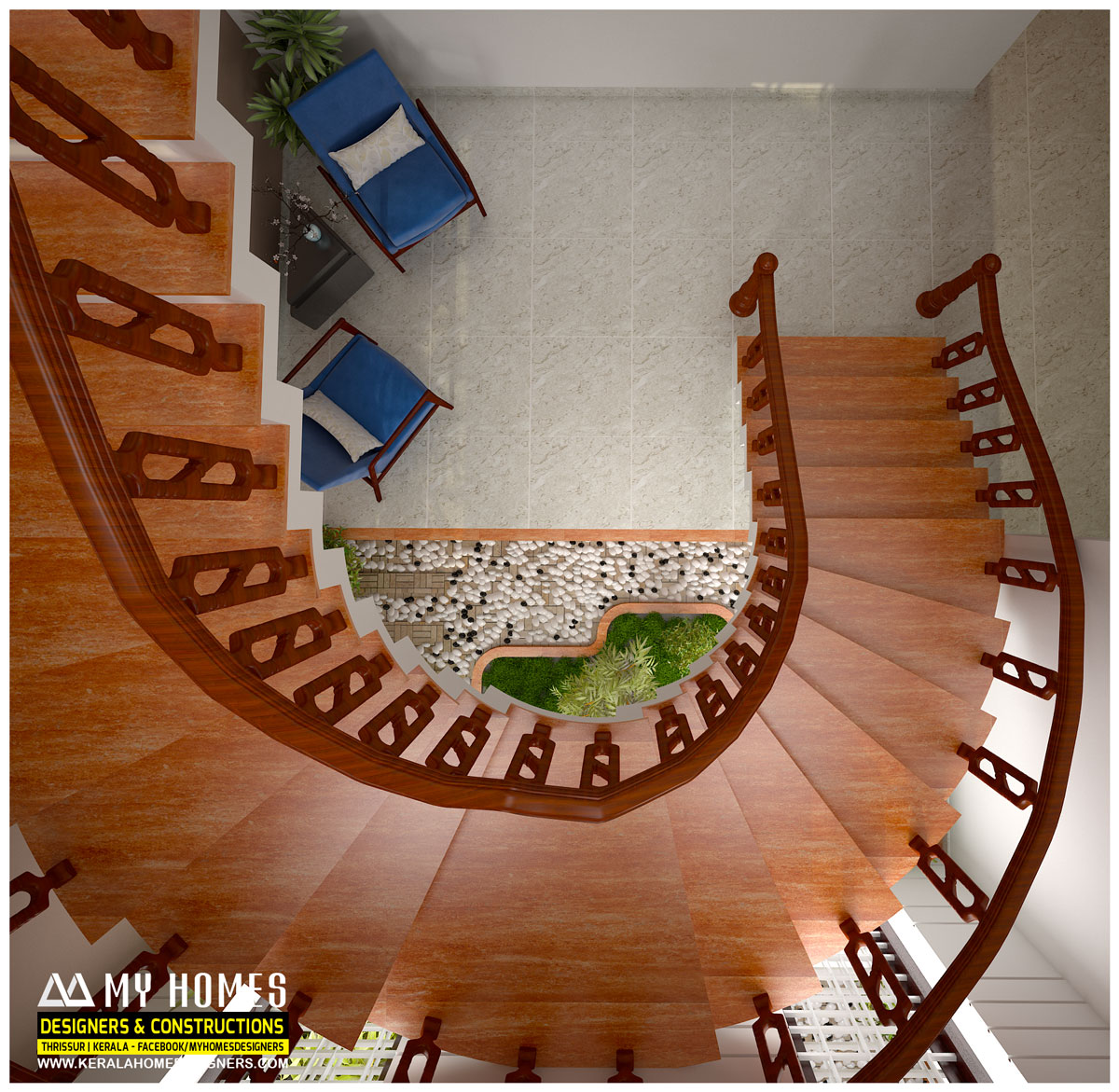 Kerala Style Staircase Design Ideas