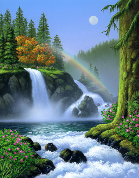 waterfall painting vastu
