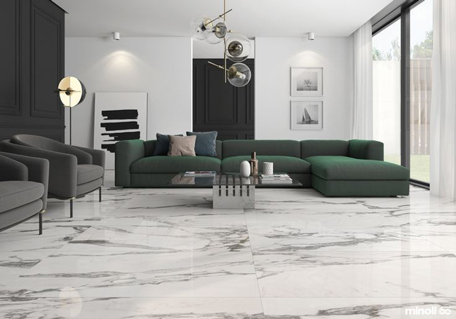 slab tile living room