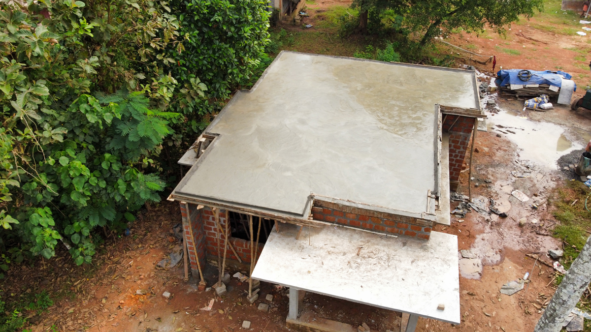 Kerala home main slab concreting work